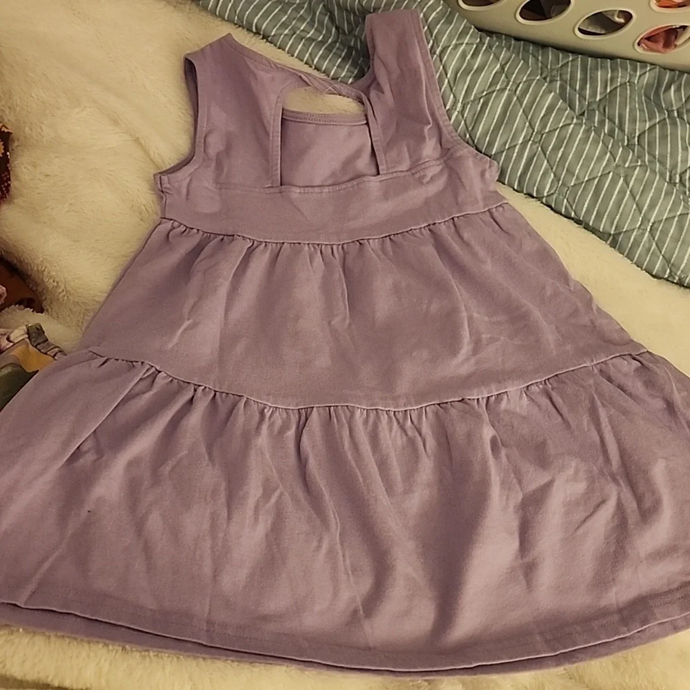 The Children's Place Lavender Solid & Floral Knit Dresses - 2 - Picture 6 of 7
